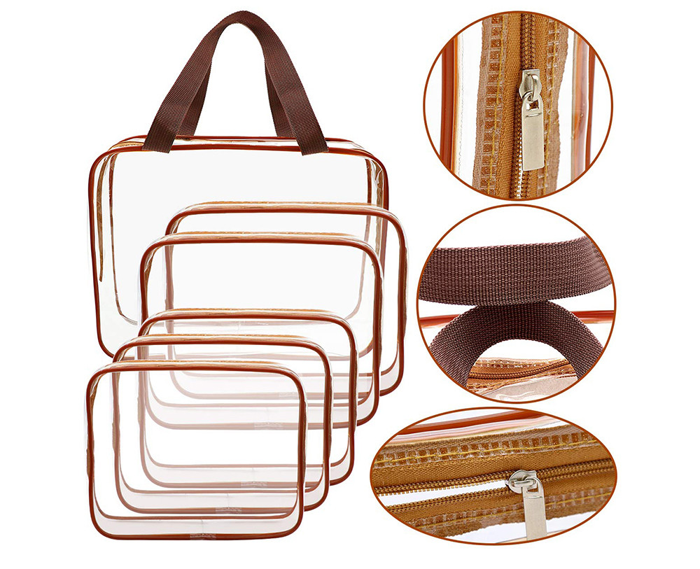 6pcs Zipper Closure Portable Waterproof Cosmetic Bags For Travel