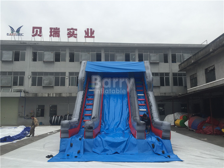 Small Single Lane Commercial Inflatable Slide On Land For Outdoor 7*5m