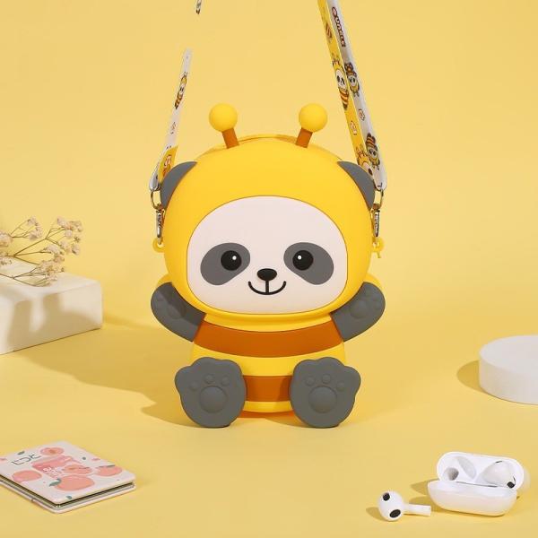 Cartoon Bee Silicone Coin Bag Makeup Bag Crossbody Shoulder Bag Handbag For Kids
