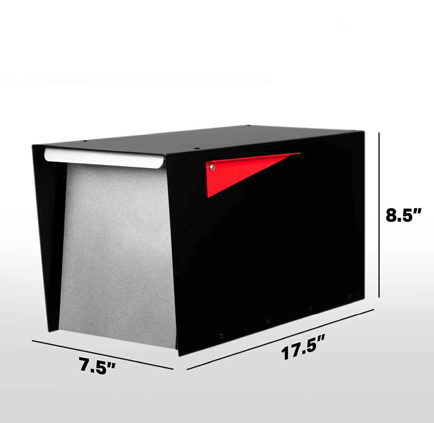 Garden Modern Design Mailbox Post Mount Black Powder Coated Steel Heavy Duty Curbside Welded Mailbox