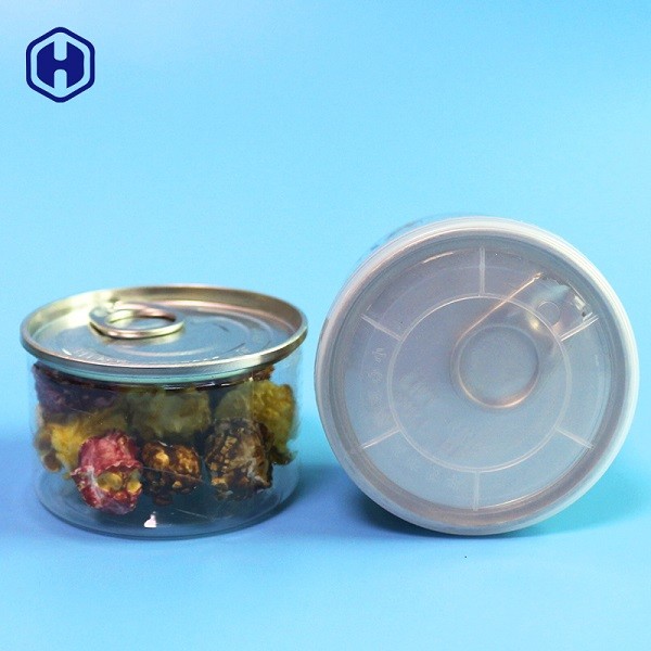 Small PET Empty Clear Plastic Cans Easy Open End 90ml 40mm Height