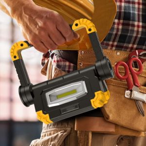 Rechargeable Portable LED Work Light 2 COB 2000Lumens 360 Degree Rotation