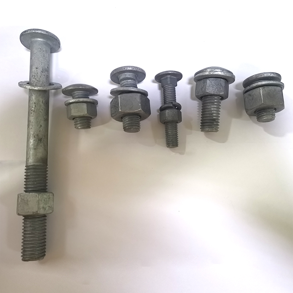 Hot Dip Galvanized Square Neck Bolts Mushroom Head Highway Guardrail Bolt And Nut