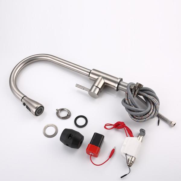 IPX5 Kitchen Sink Mixer Faucet / DC6V Ceramic Disc Cartridge Single Hole Bar