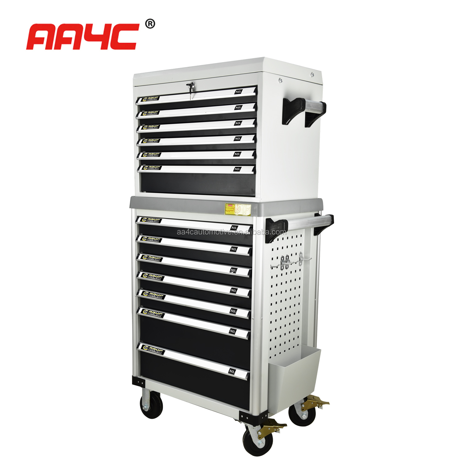 3 Drawer Rolling Tool Box Cabinet Mechanics Roller Seat 80x50x104cm