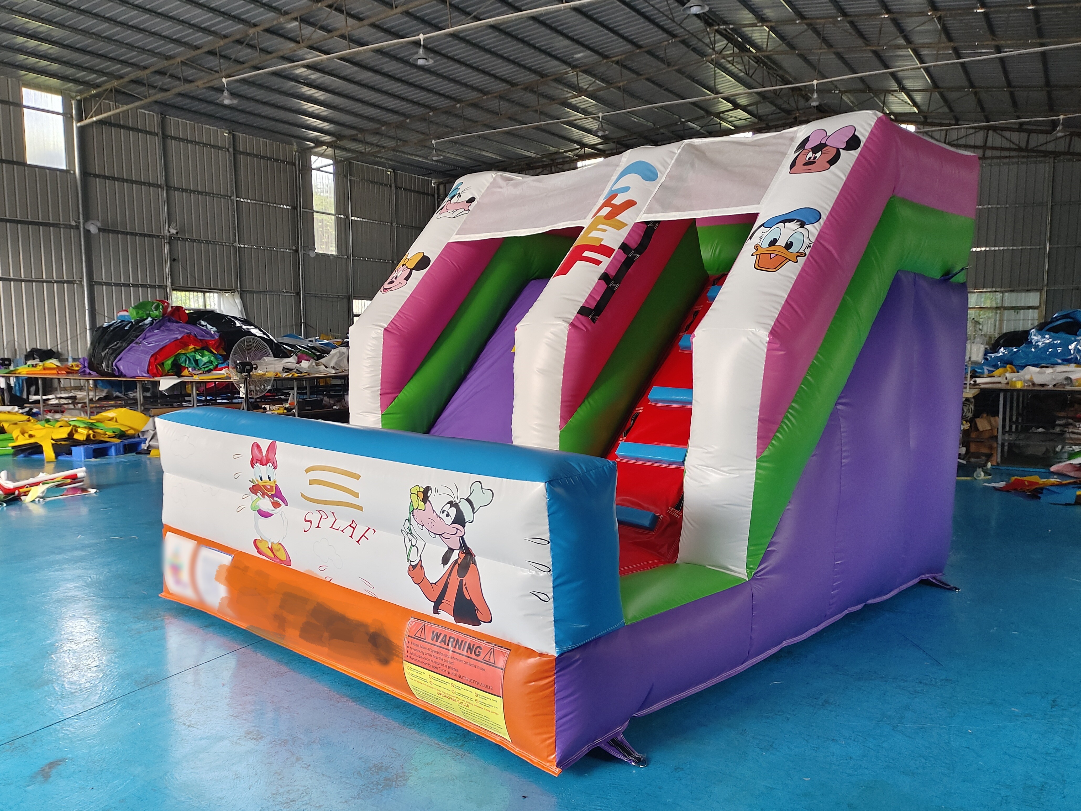 Commercial 0.55 Pvc Digital Printing Inflatable Dry Slide Mickey Mouse Cartoon Inflatable Castle For Outdoor For Kids