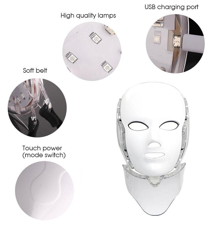 7 Color Led Pdt Facial Wrinkle Removal Light Therapy Mask Home Use