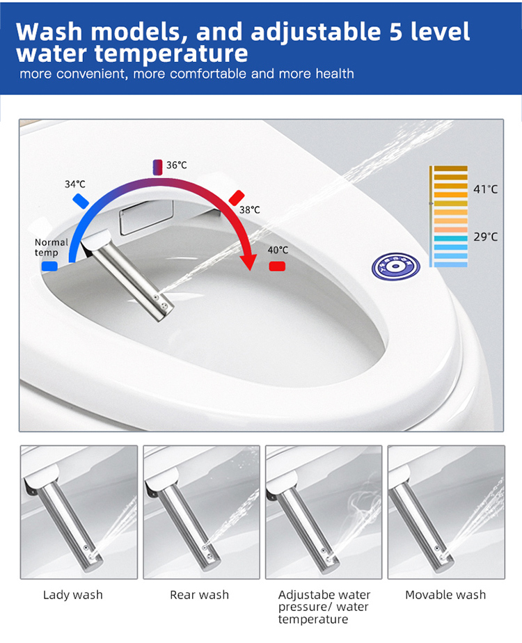 Anti Bacteria Seat Bathroom Smart Toilet Automatic Heating , Concealed Tank