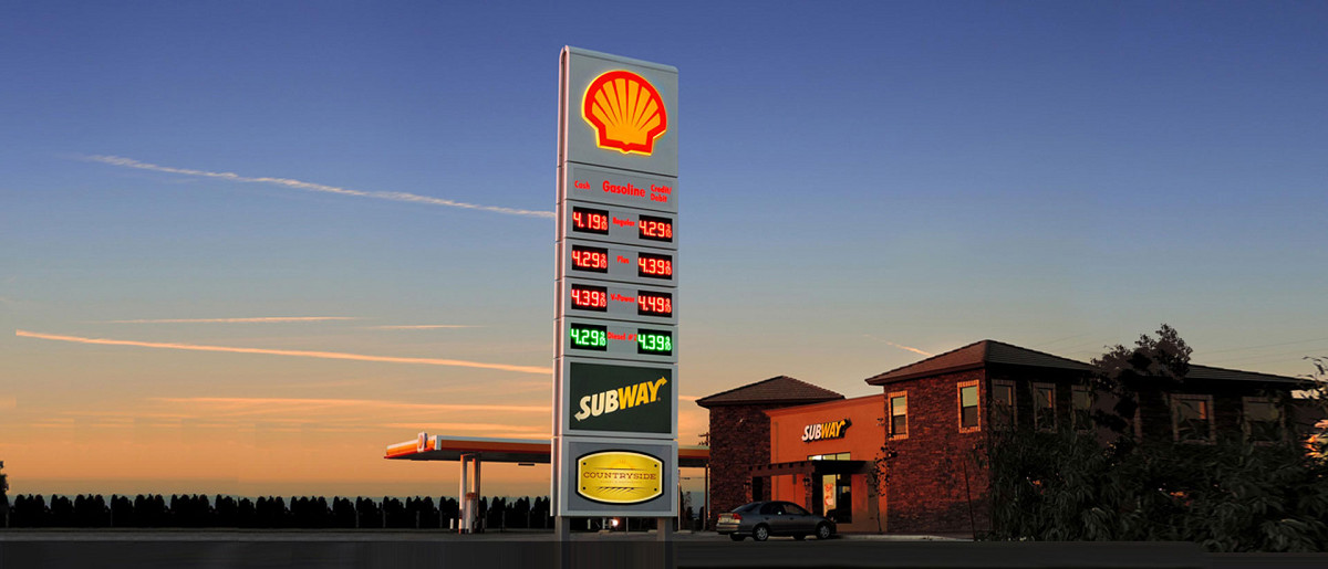 Led Fuel Price Signs Red Amber Green Blue White Digit Height 4" 6" 12" 16" 18" 36"