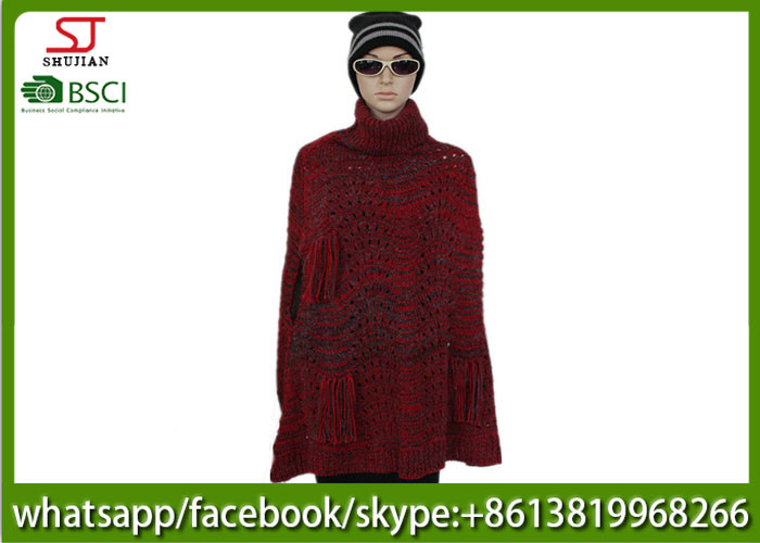410g 110*110cm 100%Acrylic Knitting Mixed Yarn waistcoat poncho factory keep warm fashion match clothes