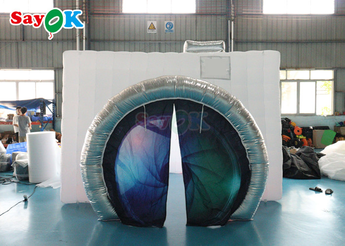 210D Oxford Inflatable Photo Booth Photographer Studio Portable Stage Cube Photo Booth With Led Light