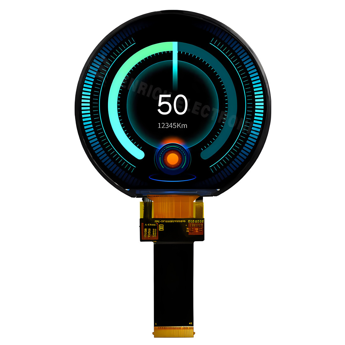1000nits High Brightness TFT LCD 3.6inch 544 X 506 Dots Round IPS Display LVDS Interface