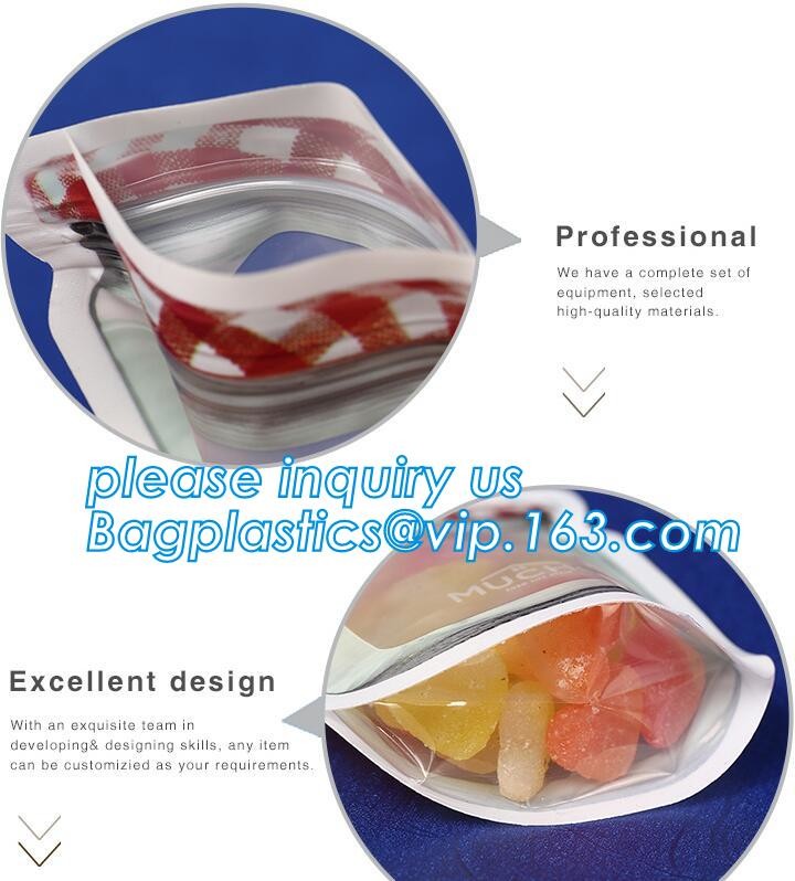 Resealable three -side sealed Aluminum Foil Zip Lock Bag/Food Moisture-proof k Pouch with Custom Logo, bagease