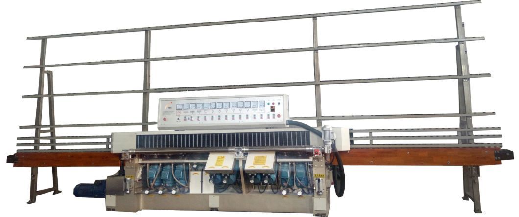 Glass Straight Line Edging Machine Polishing Machine 11 Spindle 45&deg;