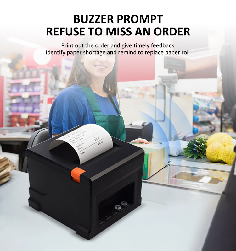 80mm Thermal Receipt Printer Auto Cutter 1D 2D 3 Inch Bluetooth Thermal Printer