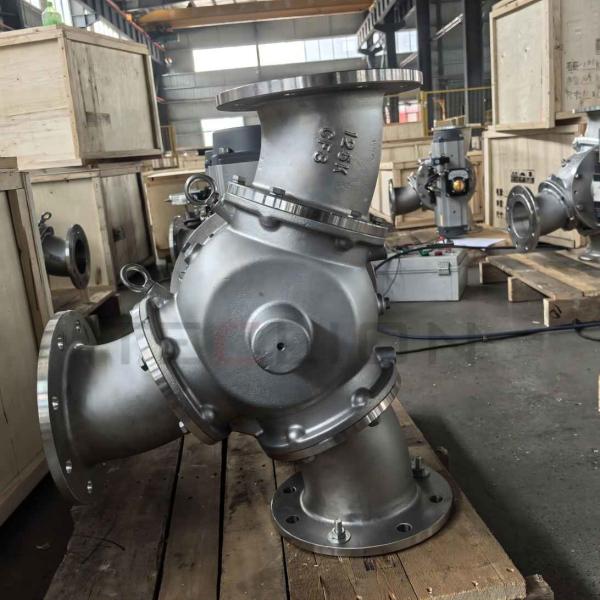 Ball Type 3 Way Gravity Pneumatic Diverter Valve For Conveying Powder And