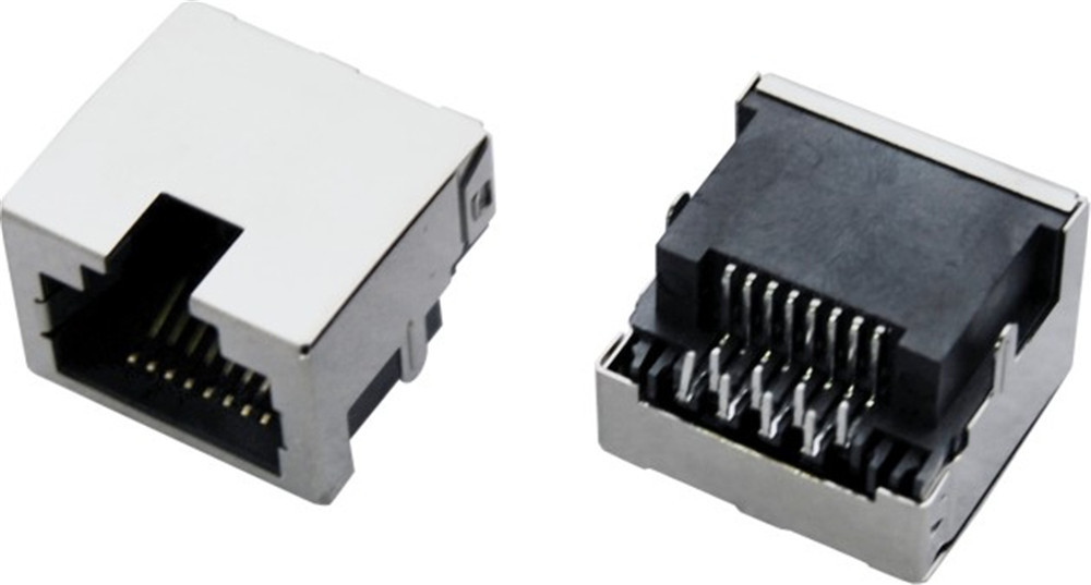  8P8C RJ45 connectors, right angled, tab-up, shielded, recessed type Manufactures