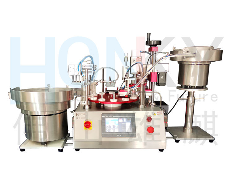 Desktop Automatic Small Reagent Bottle Filling And Capping Machine 50BPM For Bio Reagent Packing