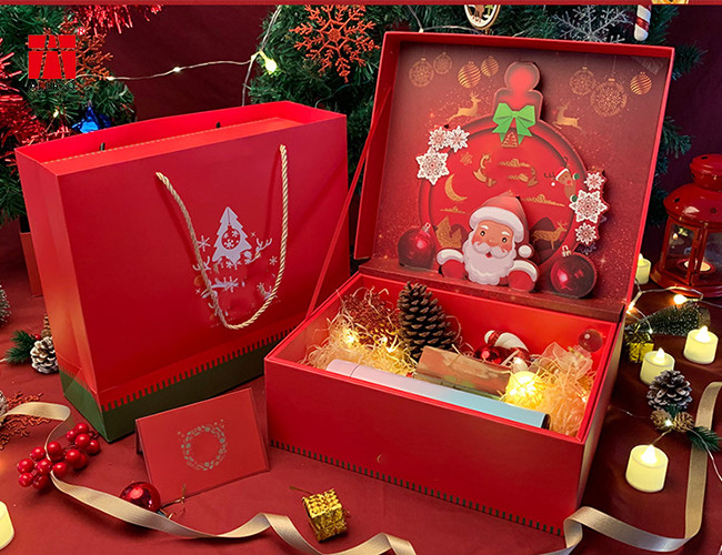Custom Printed Christmas Packaging Fancy Cardboard Gift Boxes With Inserts