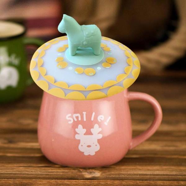 Cartoon Customizable Leak Proof Silicone Tea Cup Lid Odorless And Non-Toxic