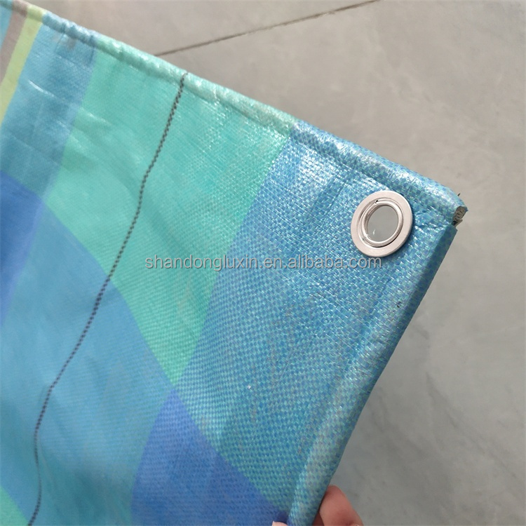 80gsm-200gsm Stripe Style Blue PE Tarpaulin Sheet for 100% Waterproof Roof Cover