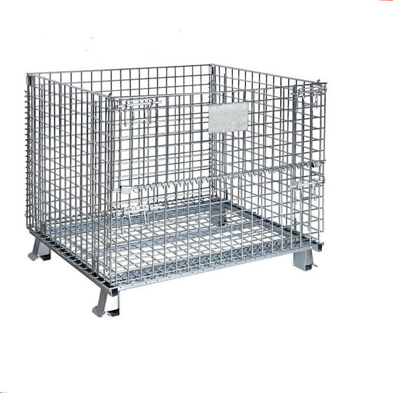 Workshop Metal Wire Mesh Storage Cages Galvanized Surface 800*600*640mm