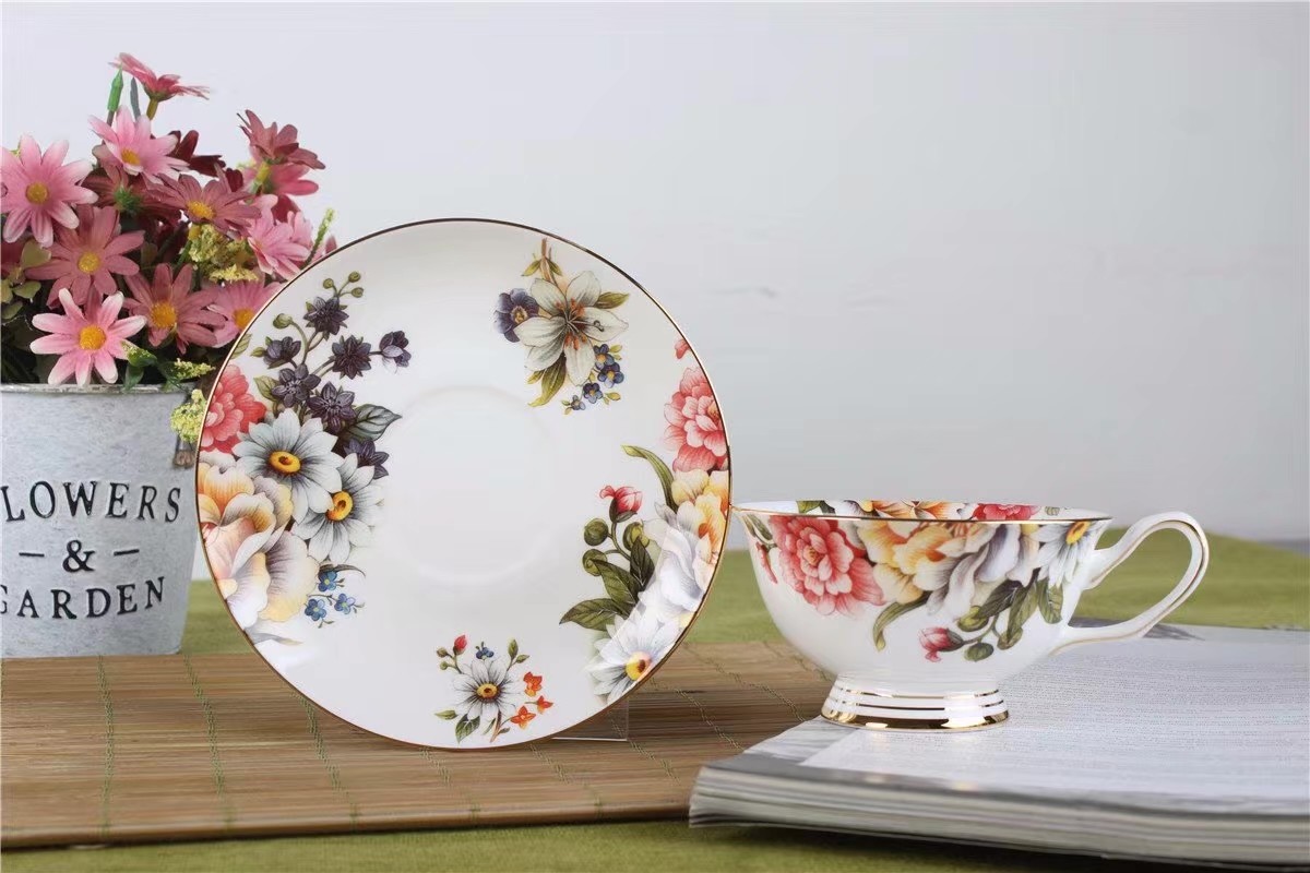 Tableware Low Water Absorption English Bone China Tea Cups