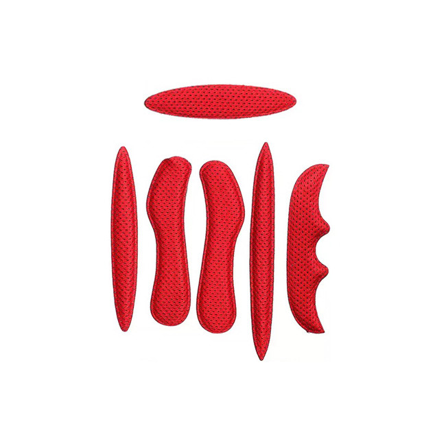 Good Elasticity Red Bike Helmet Pads Breathable Hot Pressing Strong Toughness