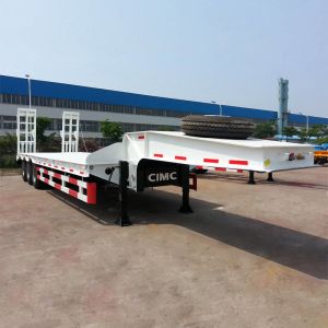 China CIMC Transformer 60T Step Deck Tri Axle Lowboy Trailer on sale