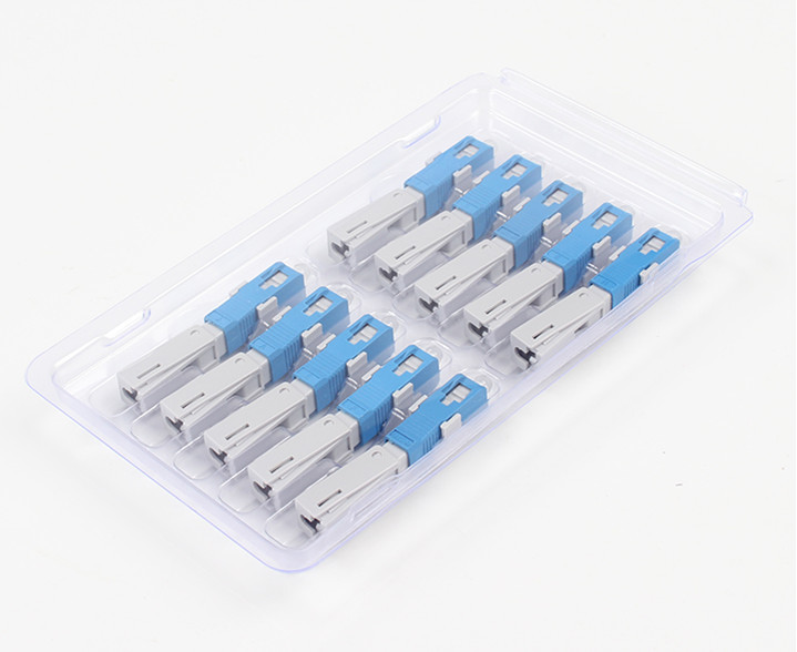FTTH SC / UPC Fast Connector blue Field assembly Singlemode Flat Optical Fiber Joint Cable