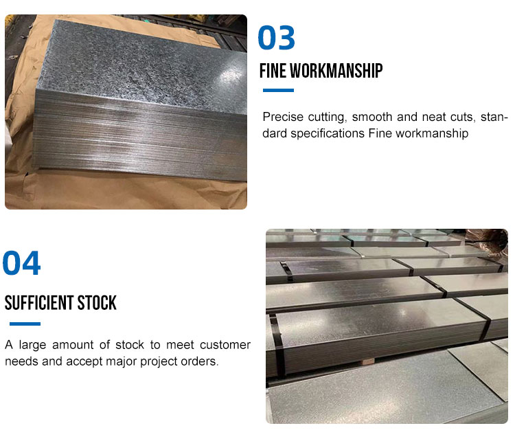 China Manufacturer Hot Dipped Galvanized Steel Sheet 0.15mm-3mm Silver Finish Corrugated Galvanized Steel Sheet for Roof