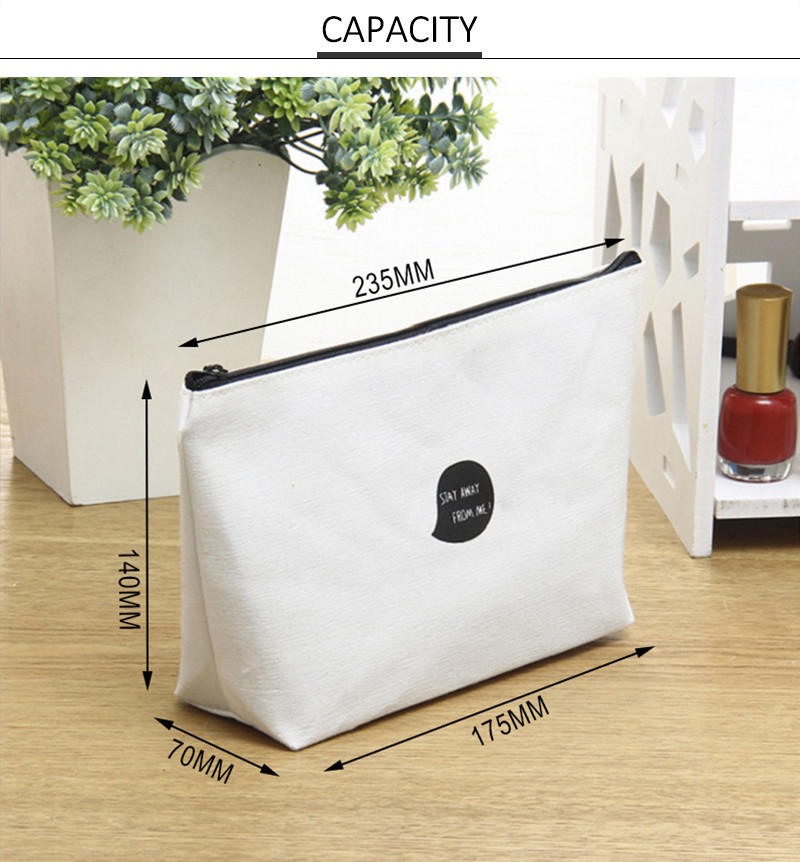 Dustproof Portable Blank Plain Canvas Cosmetic Bags