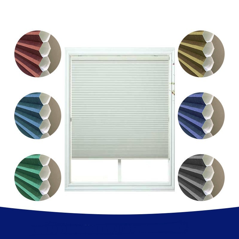 Lower Open Folding Paper Cordless Curtain Blinds Pleated Temporary Blinds
