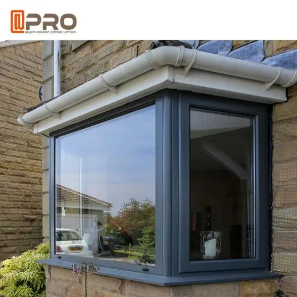 Burglarproof Aluminum Casement Windows With Flyscreen Georgian Bar Glass Bay