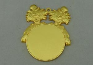  80 mm 3D Die Cast Medals Of Clown For Carnival , Zinc Alloy With Misty Gold Plating Manufactures