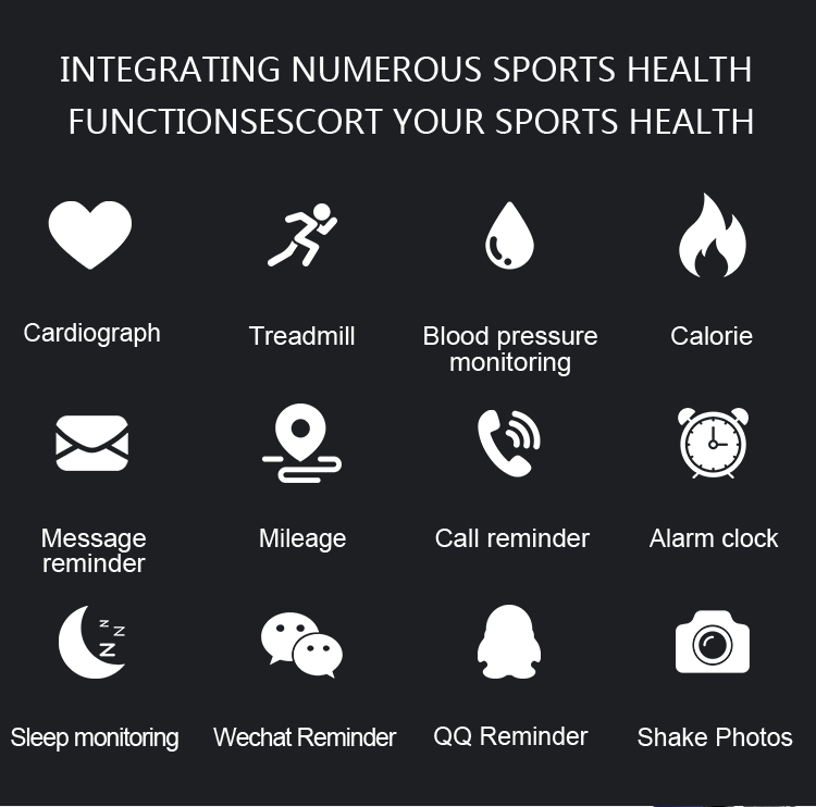 Low-Power Body Temperature Heart Rate Sports Bracelet Single Touch M4 For Xiaomi Smart Watch
