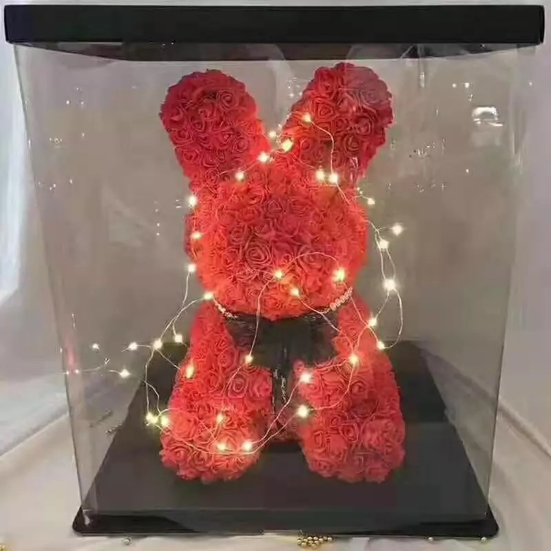 Wholesale Price 40cm height Foam Rose Bunny Girl Friend Rose Rabbit