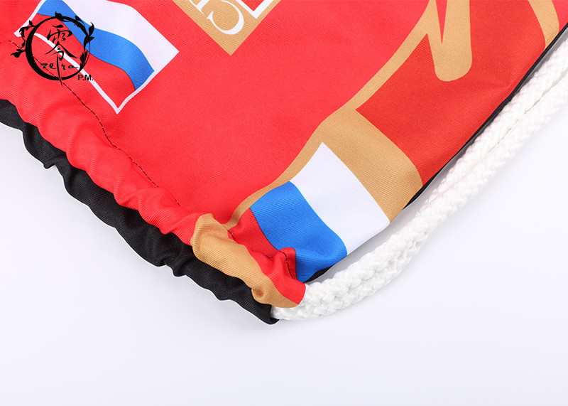 Serbia Country Team Custom Printed Cinch Bags , Recyclable Digital Printed String Gym Bag