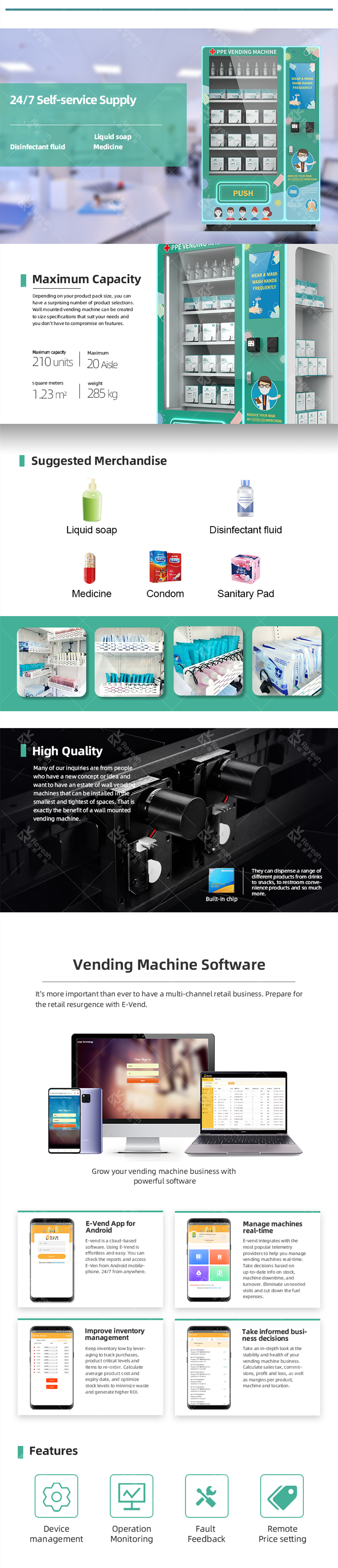 Automatic Vending Machine Product For Sale 24 Hours Self Service Vms Solution