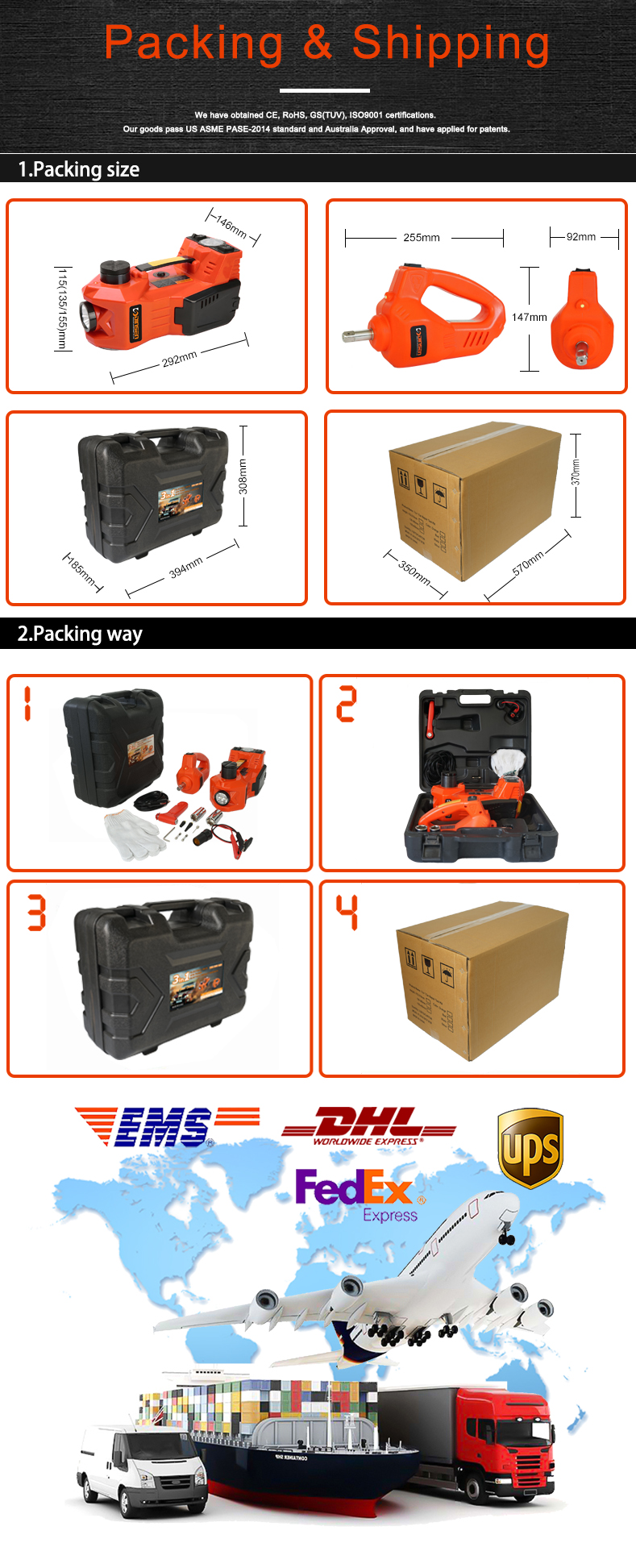 3T Double Pump Hydraulic Trolley Jack Emergency Car Tyre Change