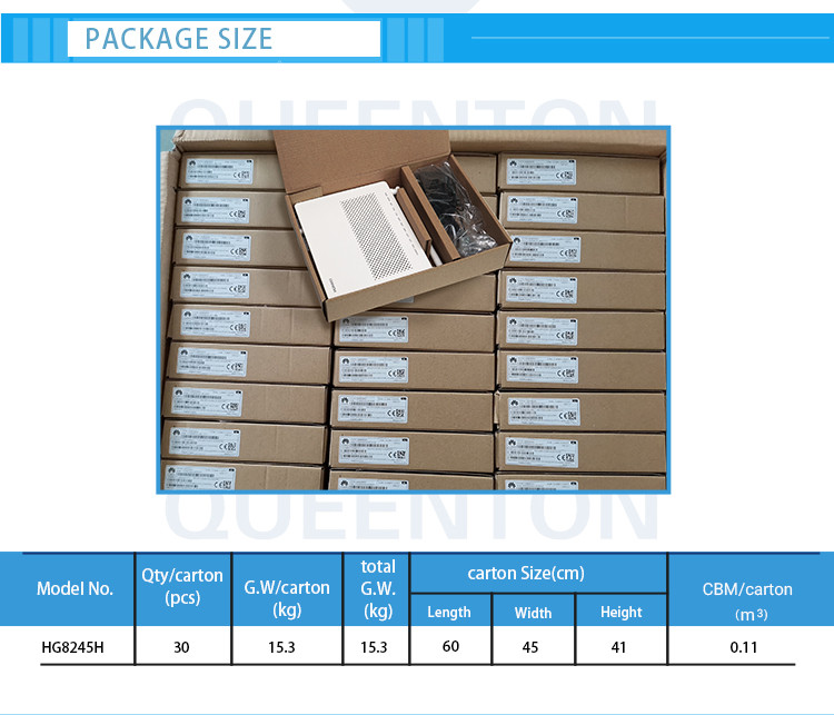 Huawei Hg8245 ONU Modem Fiber Optic 4ge 2 Pots Phone Ports Ftth Gpon Onu