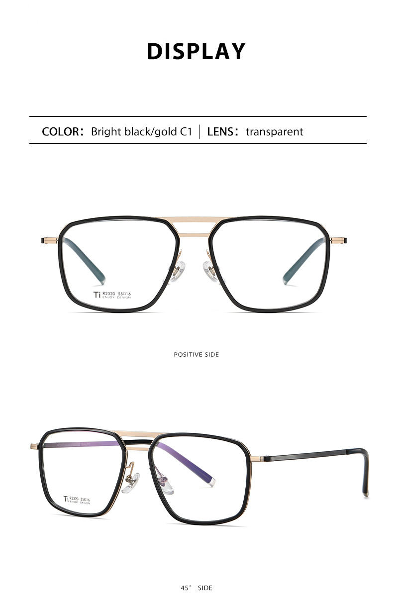 Clear Lens Acetate Titanium Glasses , Unisex Metal Frame Glasses