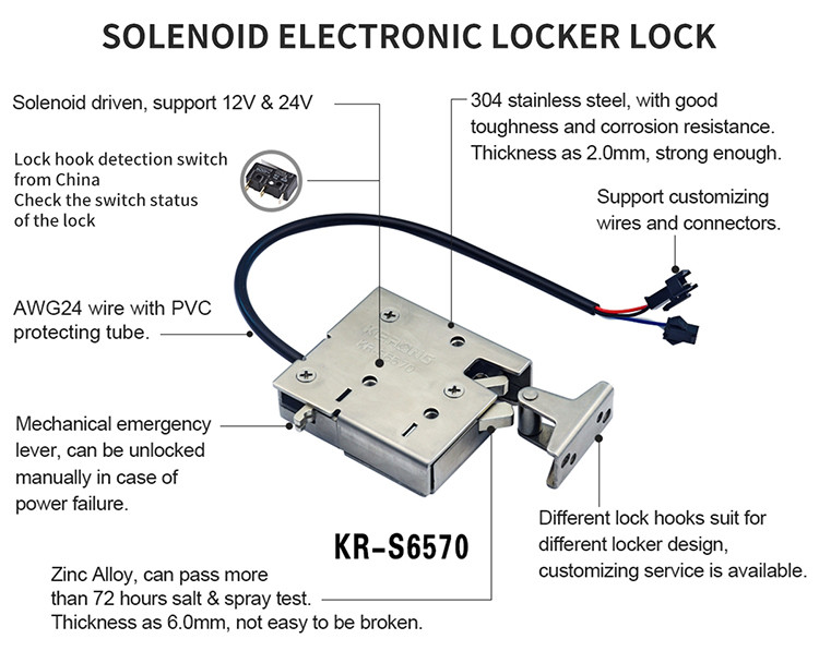 12V Electromagnetic Cabinet Lock Electric Latch Steel Cupboard Lock
