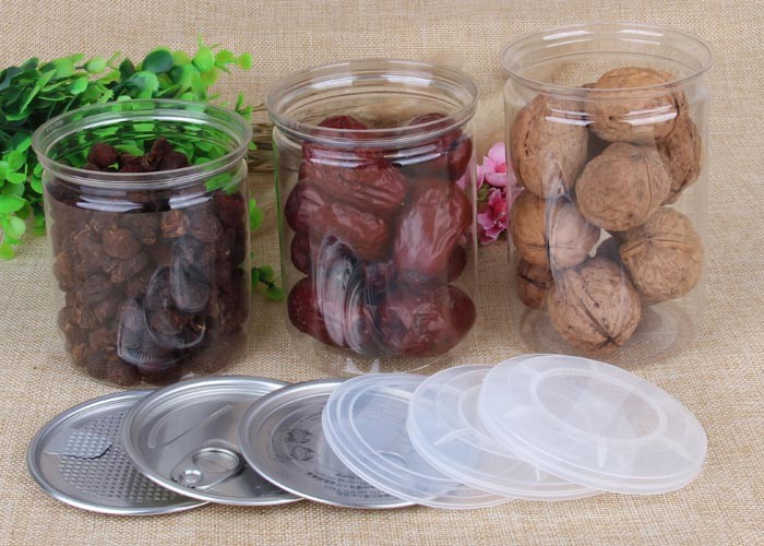 Customized Snacks / Tea Packing Pet Plastic Jars Easy Open Lid Air - Proof