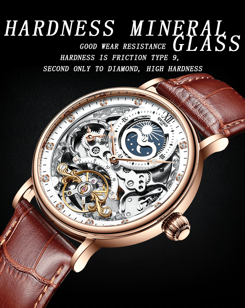 KINYUED New design Multifunctional mechanical watch Tourbillon mechanical movement