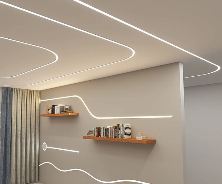 LED Strip Aluminium Profile Surface Mounted Super Slim U Channel Flexible Curve Bendable Alu Extrusion Free Samples