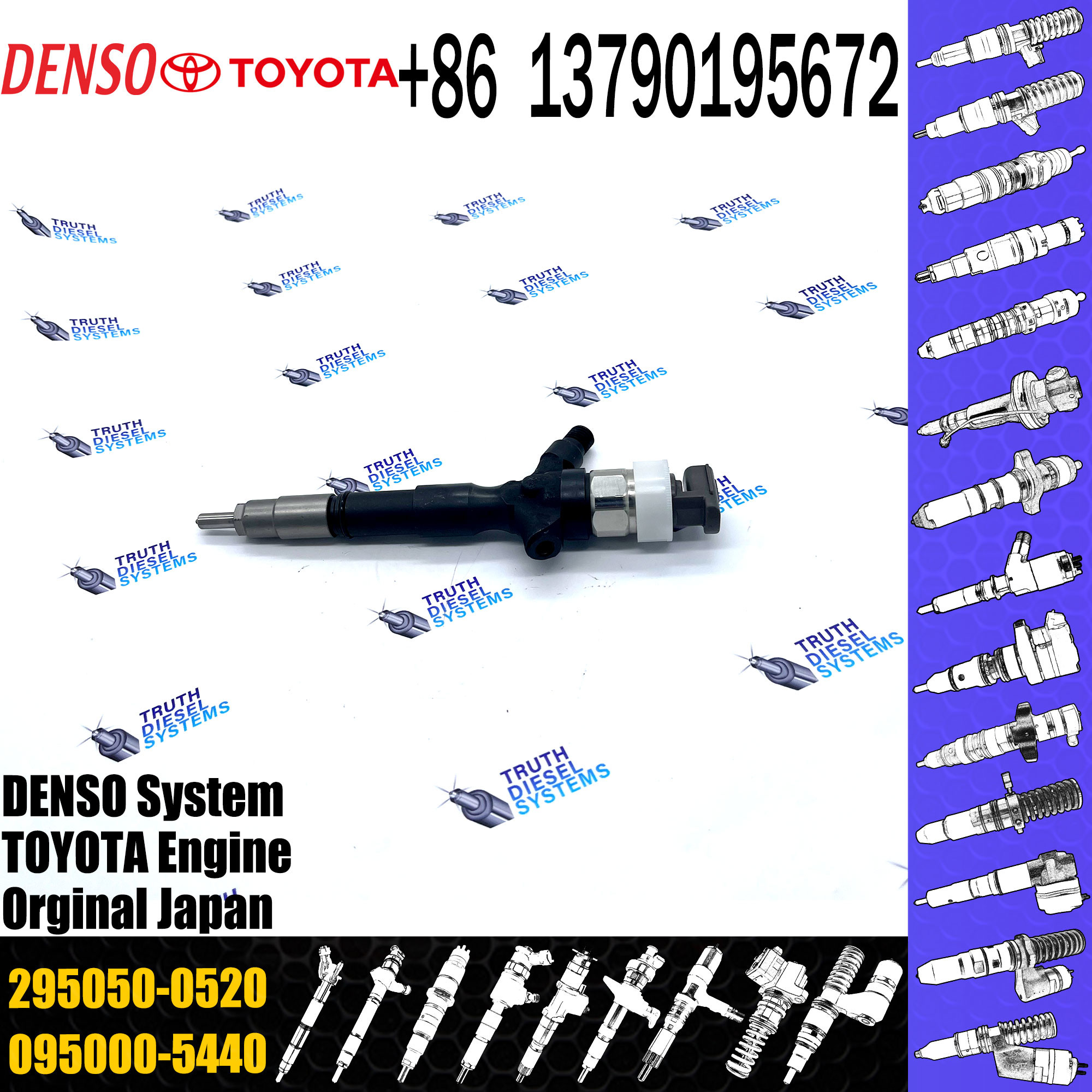 Diesel Engine Parts diesel injectors 23670-0L090 23670-09350 common rail injector 295050-0520 295050-0180