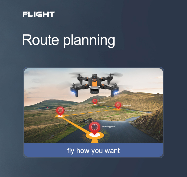 7.4V 2500mAh Battery Capacity Aerial Quadcopter Drone with Dual Camera and Obstacle Avoidance
