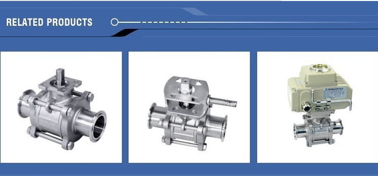 3A 1" Electric 3pcs Non-retention full port ball valve with Clamped Connection