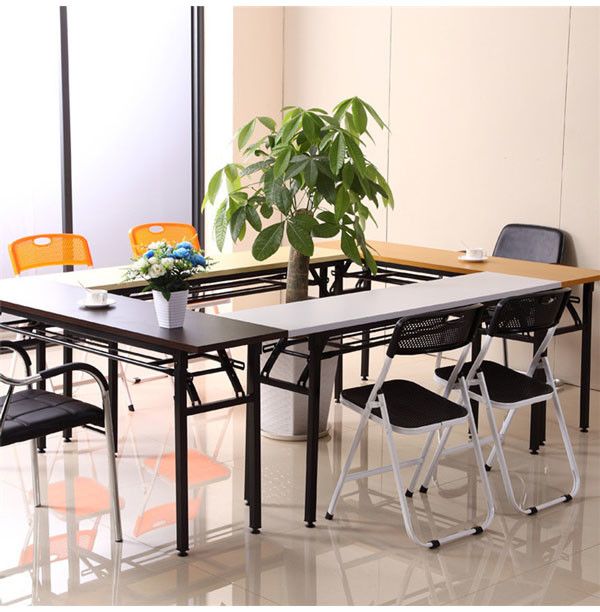 8-Foot 6-Foot Mahogany Melamine Laminate Folding Banquet Table And Chairs
